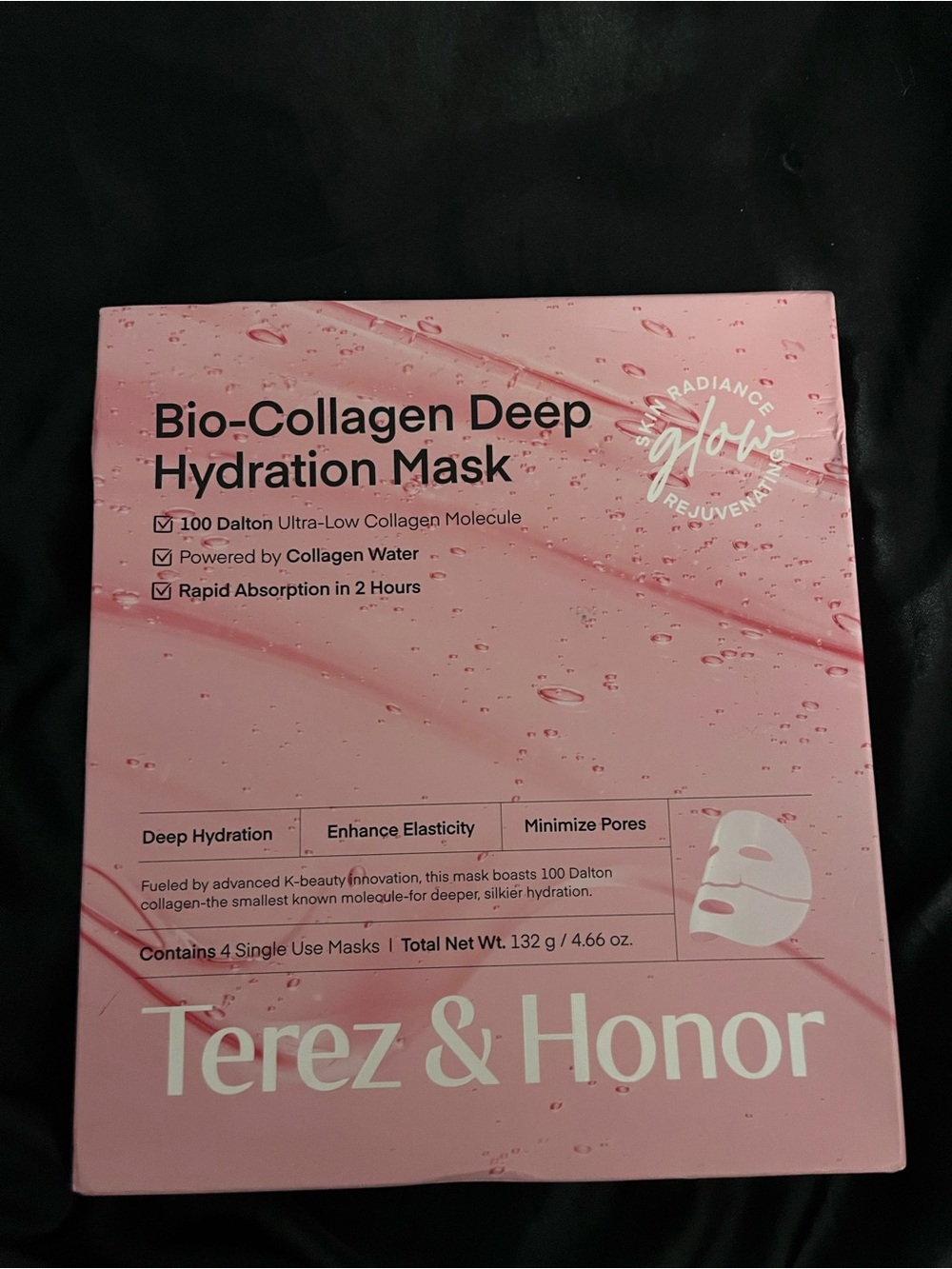 NWT Terez & Honor Bio-Collagen Deep Hydration Mask Set of 4